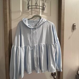 Aerie Light Blue Hoodie Sweatshirt